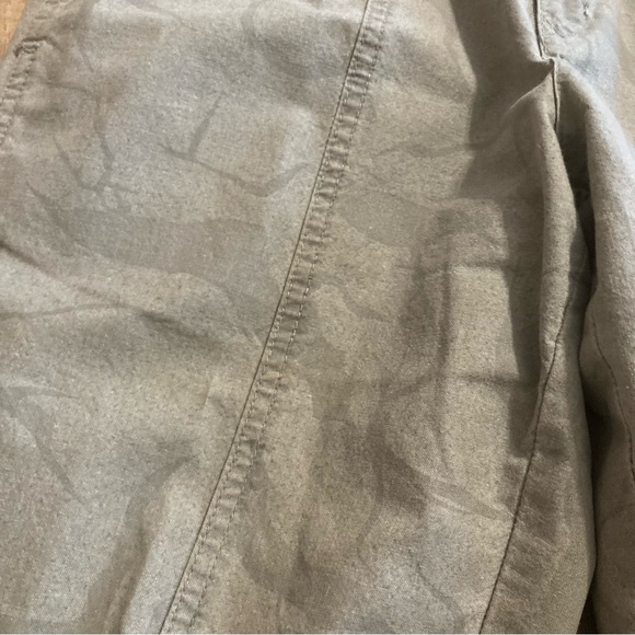 VTG Organically Grown Pants Wom Sz 5 Khaki Print Two Button Front Elastic Panels - Picture 3 of 9